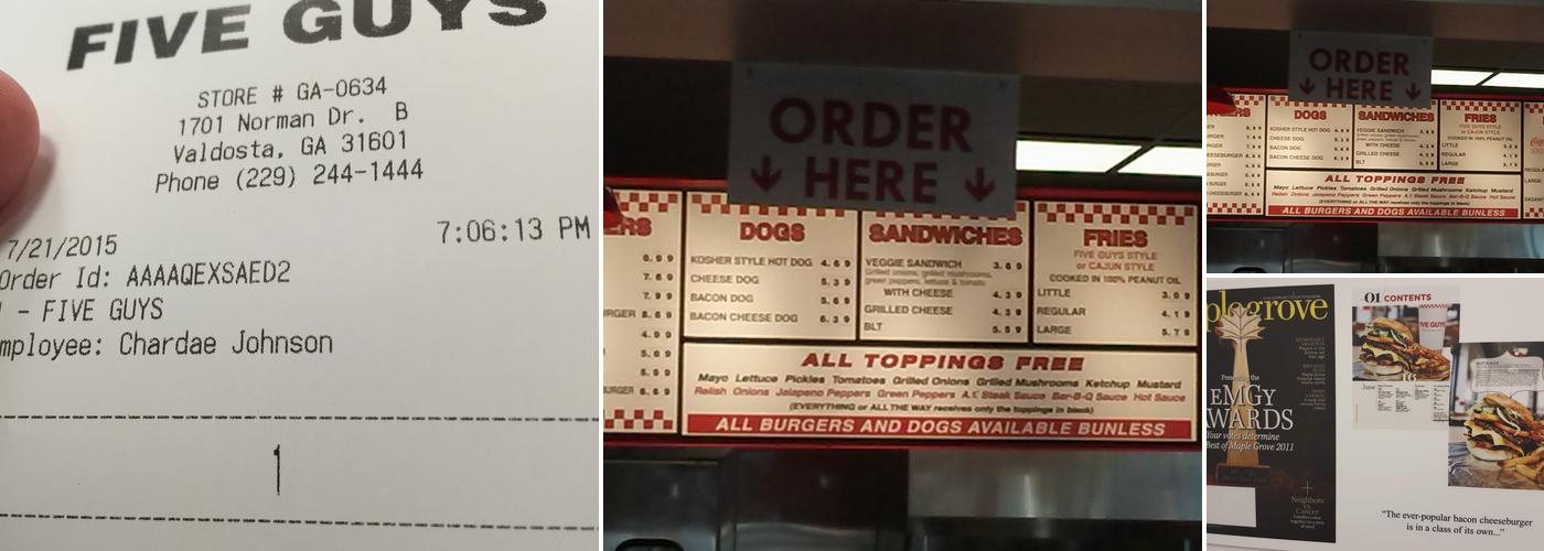 Five Guys Menu