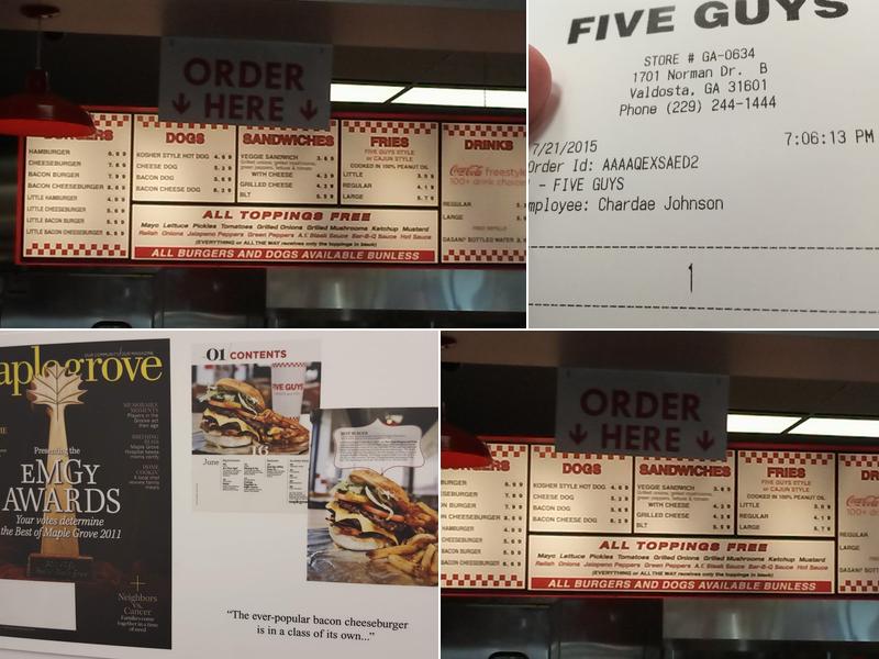 Five Guys Menu