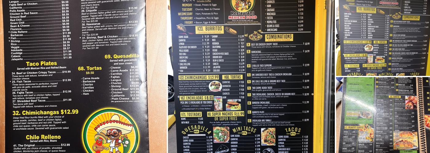 Jalapeños Menu