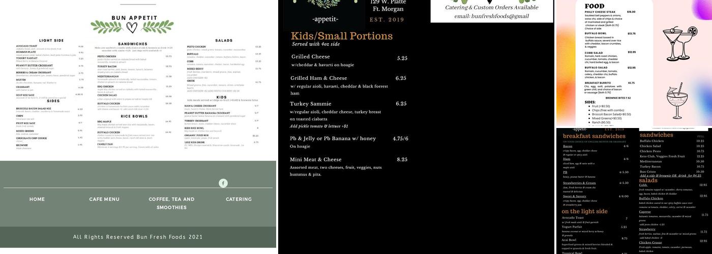 Bun Appetit Menu