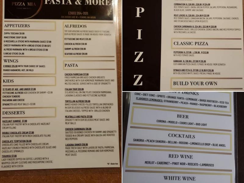 Pizza Mia Menu