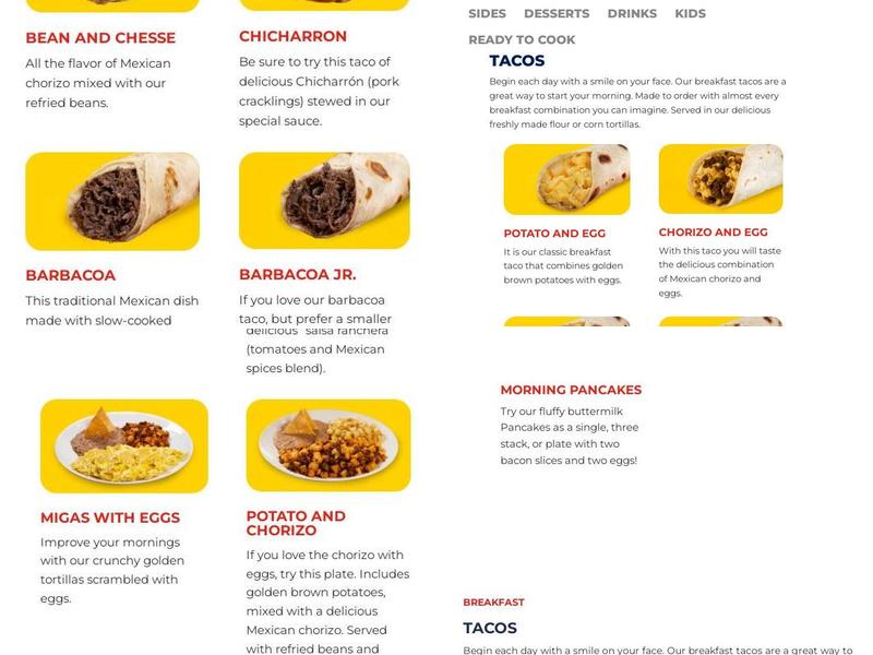 Taco Palenque Evans & 281 Menu