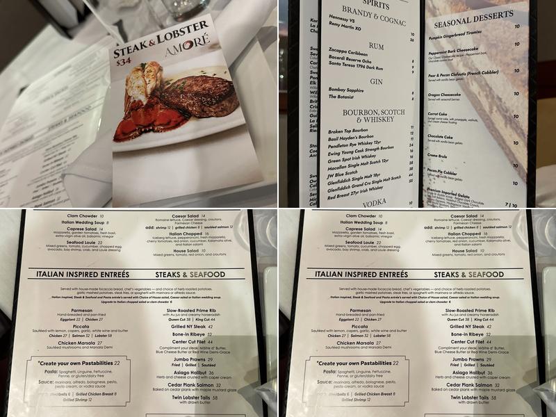 Amoré Menu