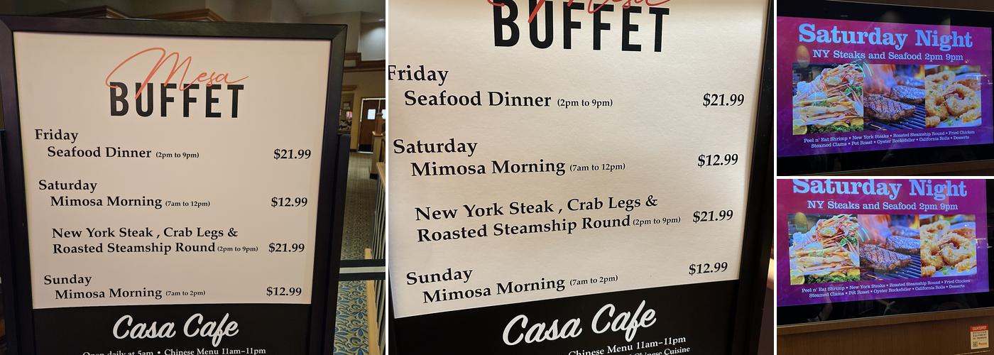 Mesa Buffet Menu
