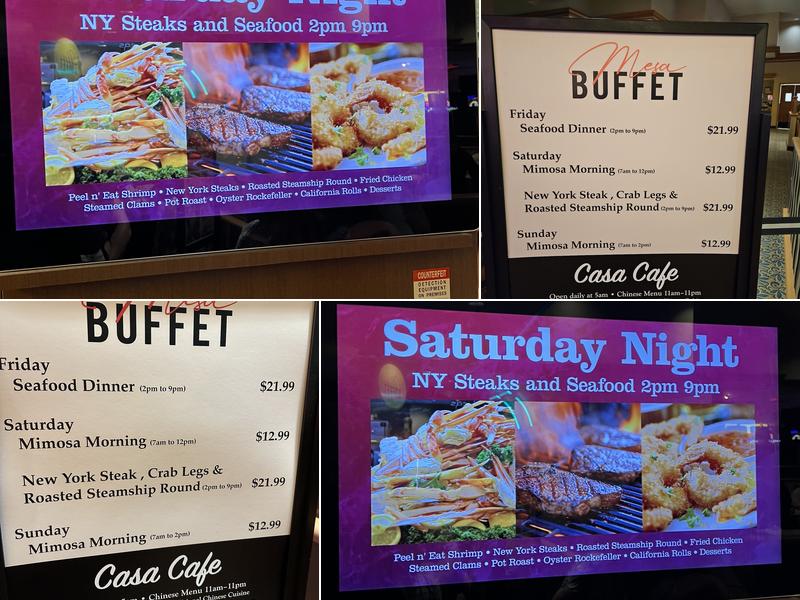 Mesa Buffet Menu