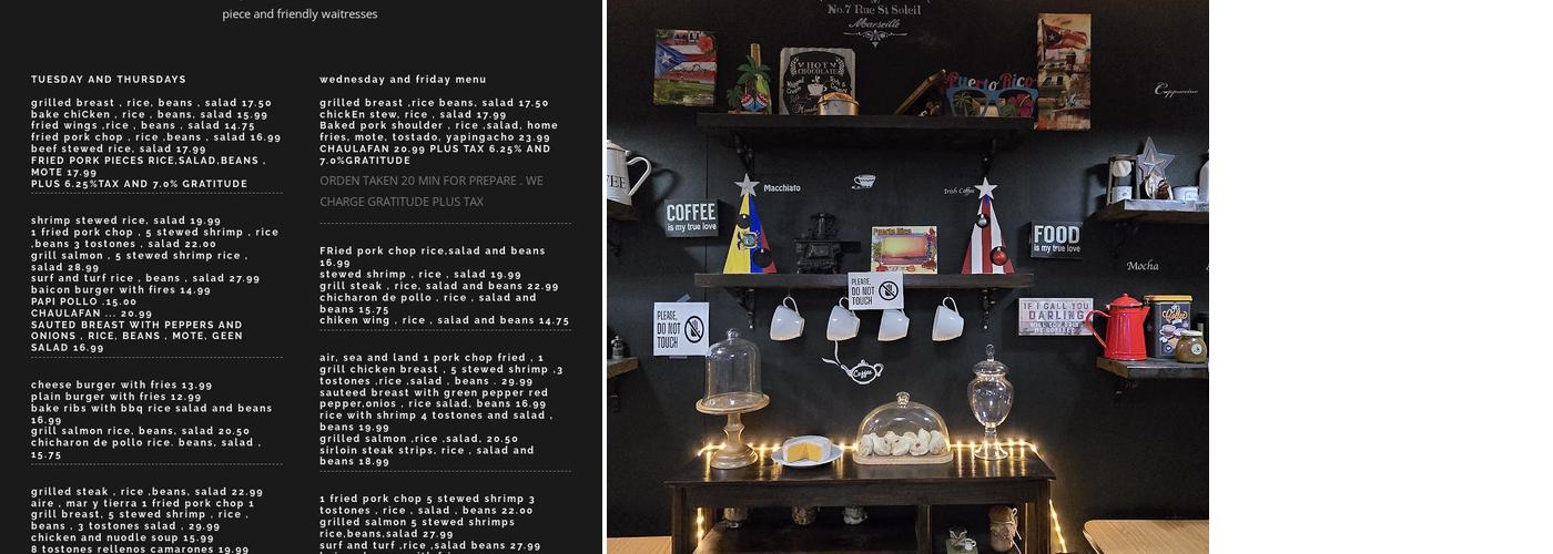 Puerto and Ecua Restaurant Menu