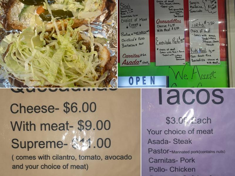 Taco's Y Burrito's El Puebla Menu