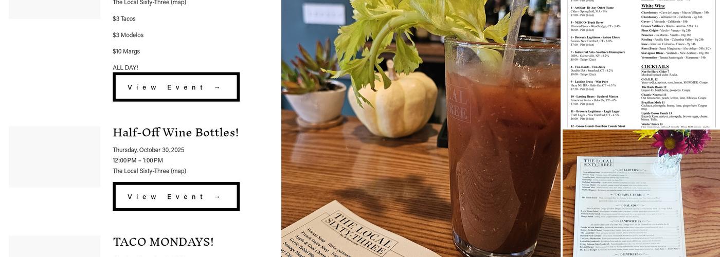 The Local Sixty-Three Menu