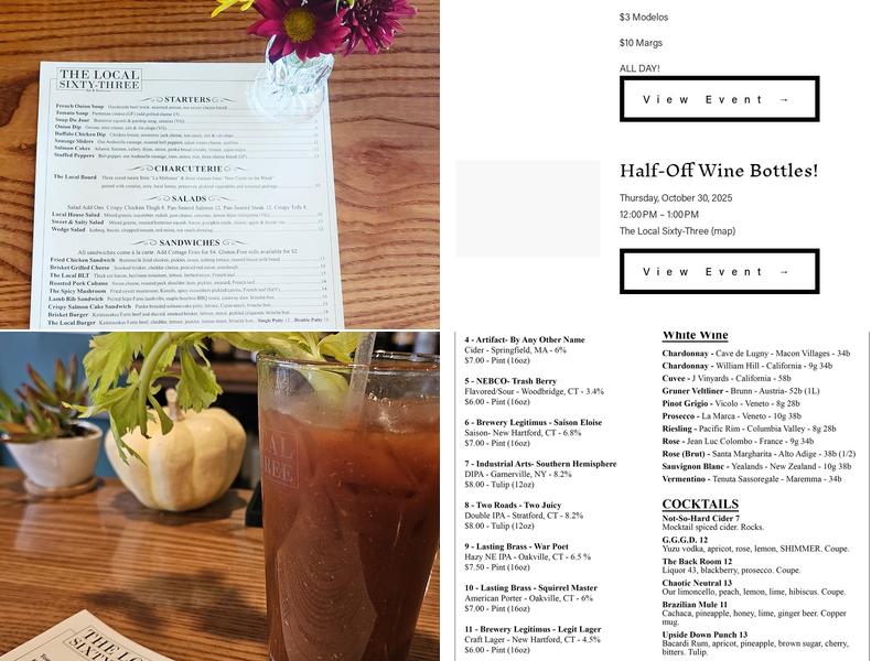 The Local Sixty-Three Menu