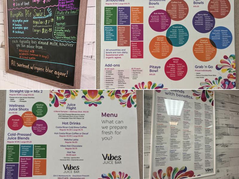 Vibes Juice Bar Menu