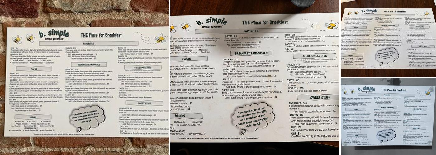 b. simple Menu