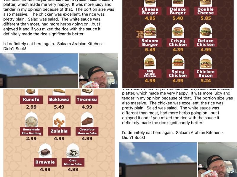 Salaam Arabian kitchen Menu