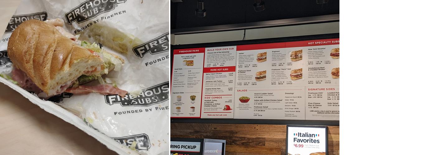 Firehouse Subs Gainesville UF Menu