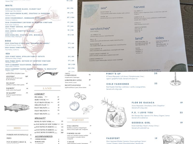The Restaurant at Laguna Cliffs Menu