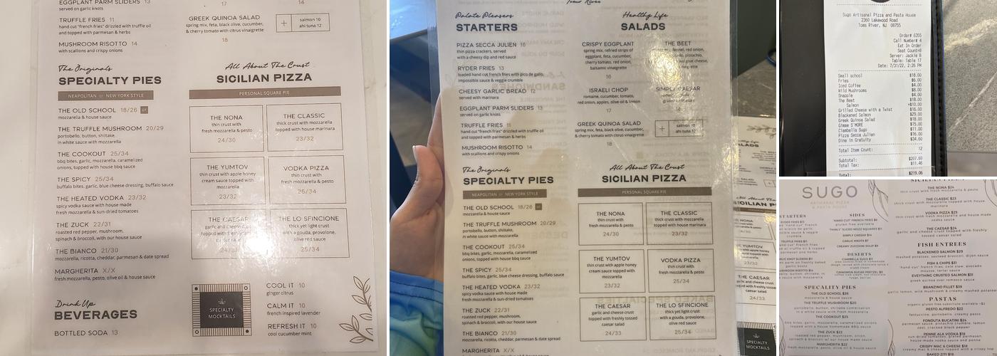 Giddy's Pizza & Cafe TR Menu