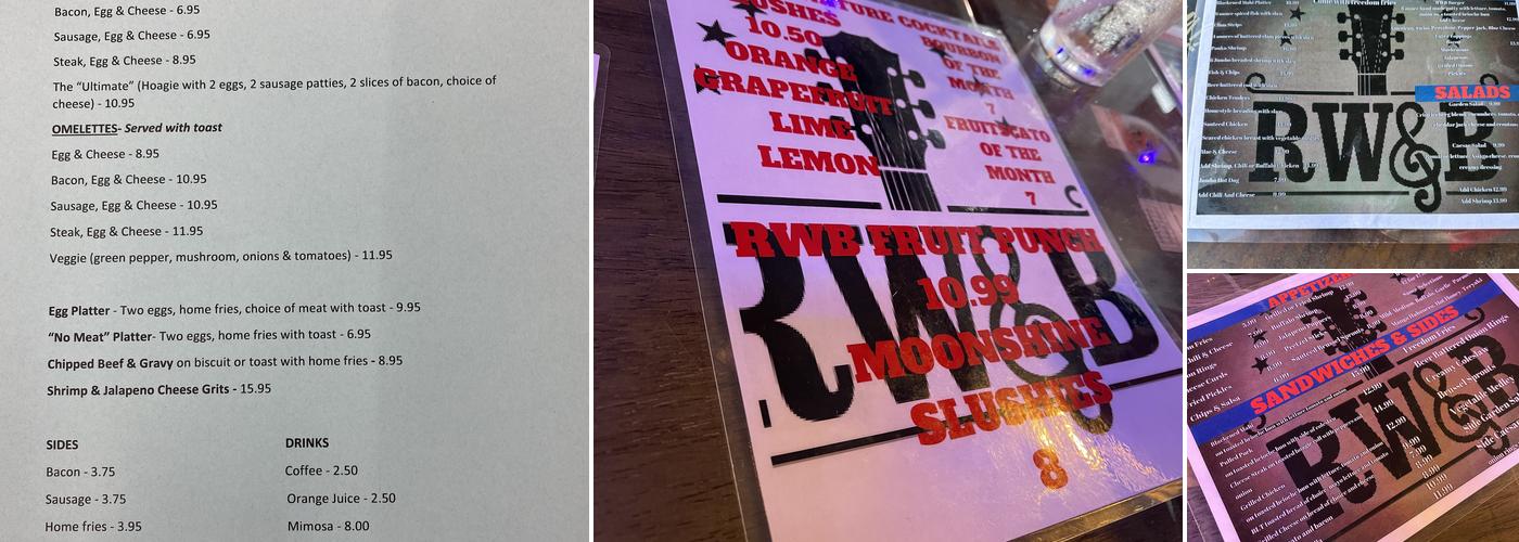 Red, White & Blues Menu