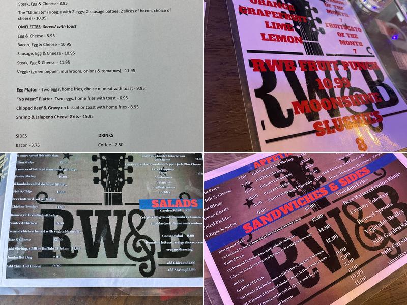 Red, White & Blues Menu