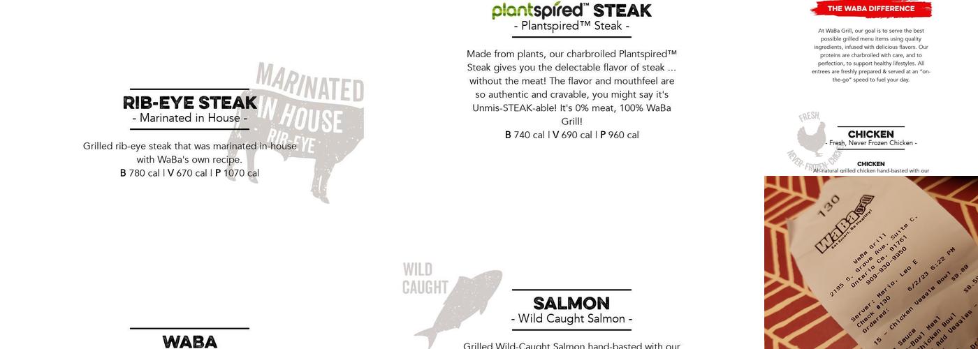 WaBa Grill Menu