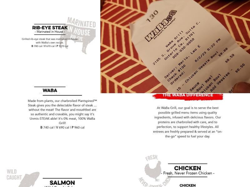 WaBa Grill Menu