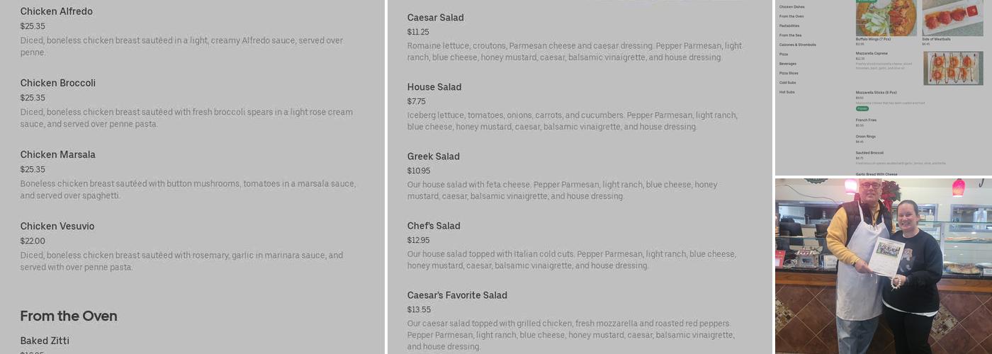 Luca Pizza Cafe Menu