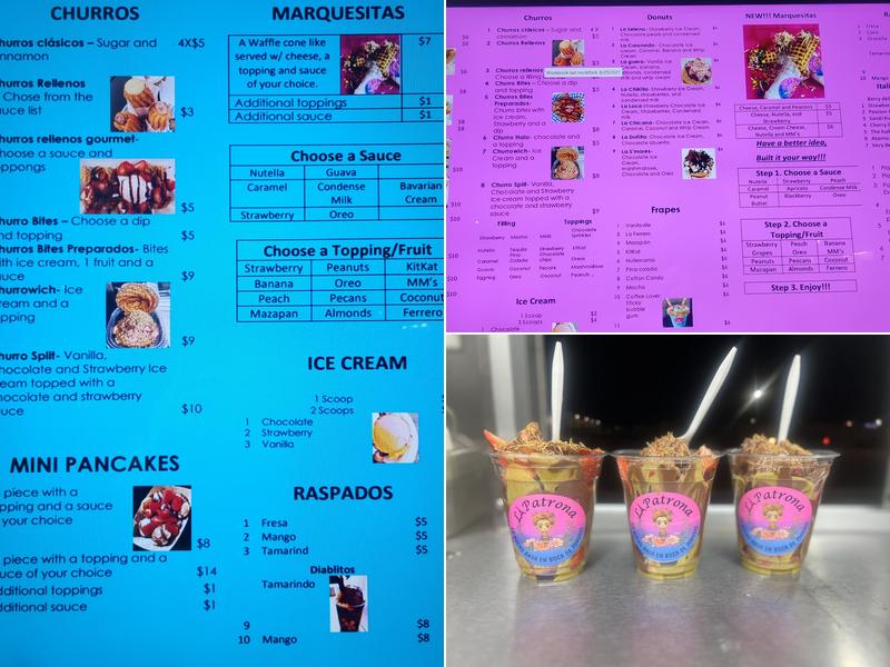 La patrona creperia y churrería llc Menu