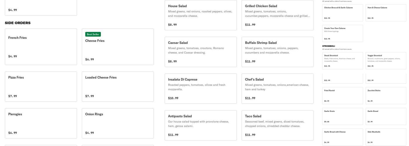 Amore Pizzería Menu