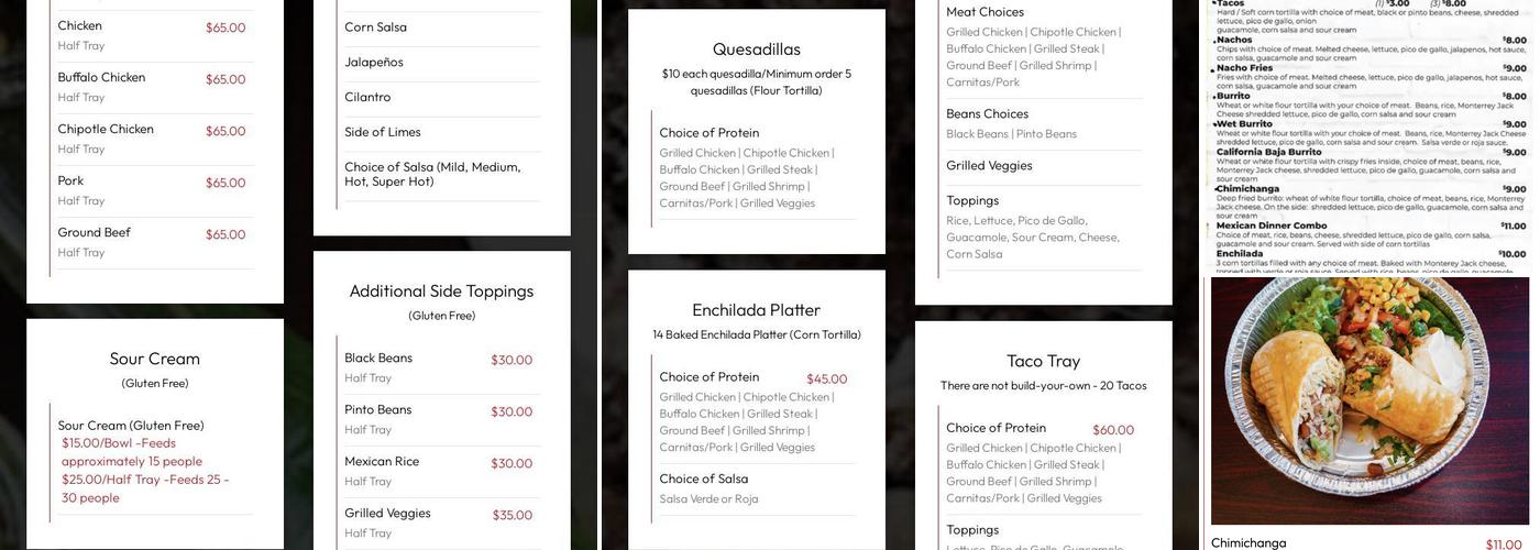Baja's Fresh Grill #3 Menu