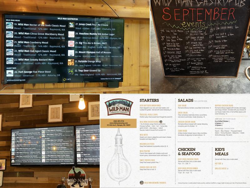 Wild Man Brewing Gastropub Menu
