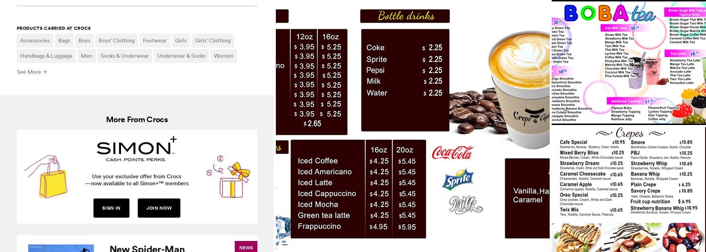 Crêpe Cafe Menu