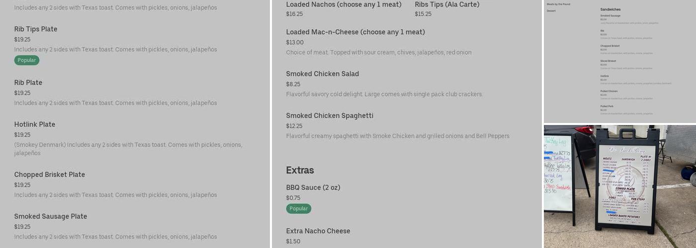 D's Smokering LLC BBQ Menu