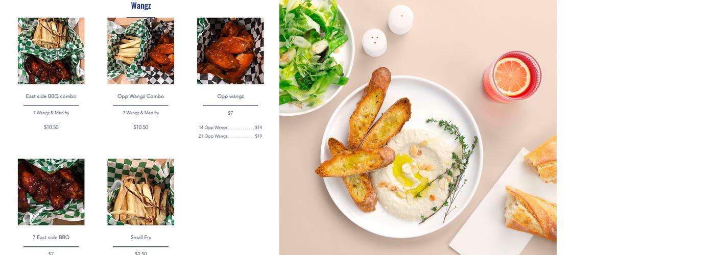 Hood Wangz & Thangz Menu