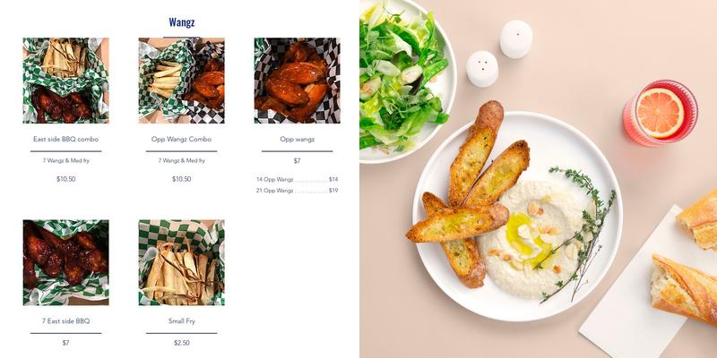 Hood Wangz & Thangz Menu