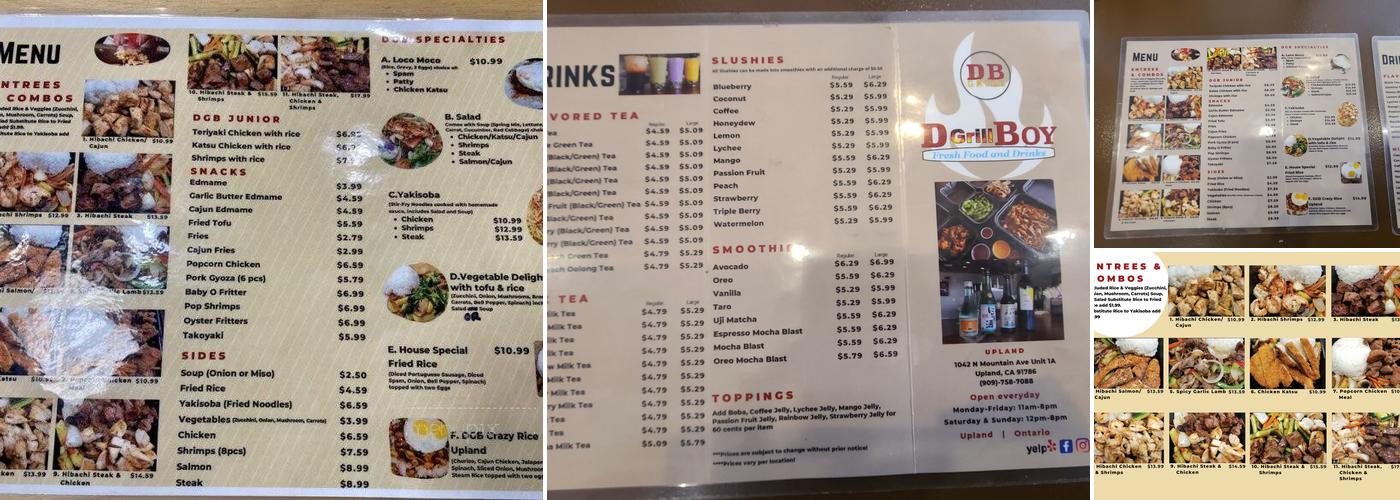 D Grill Boy Menu