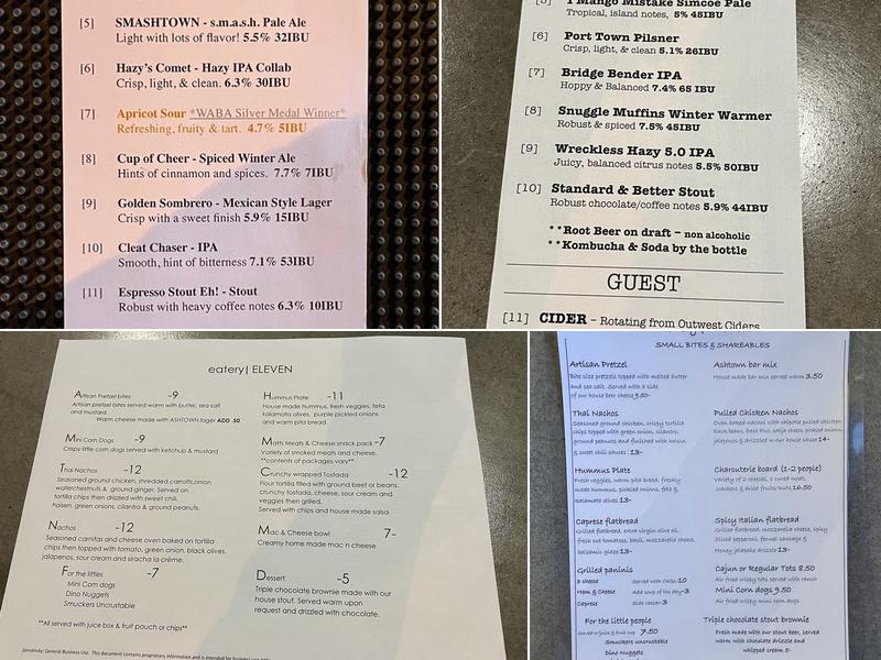 Ashtown Brewing Co. Menu