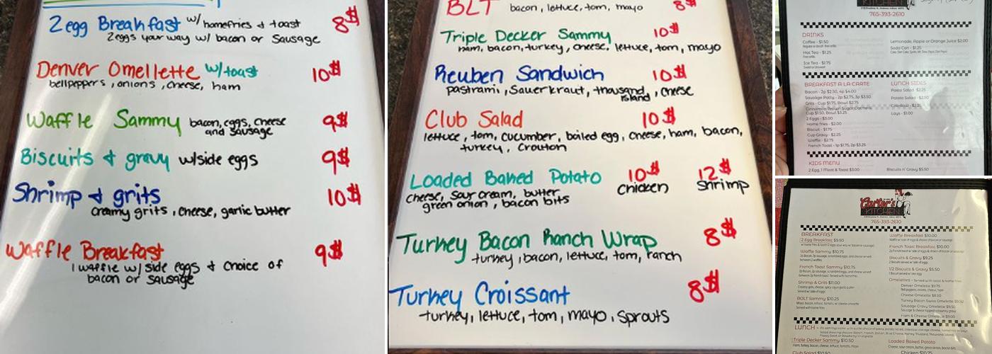 Carter's Kitchen Menu