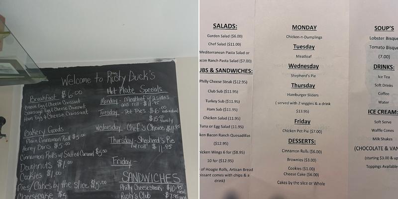 Rusty Ducks Inc Menu