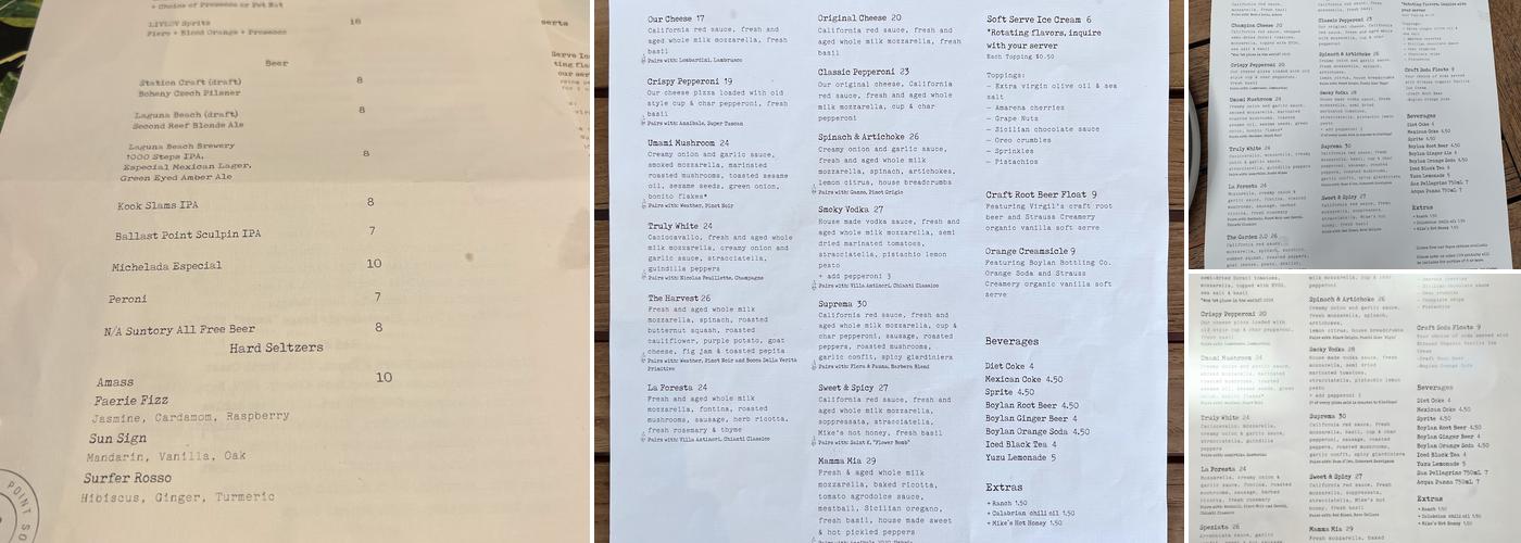 Truly Pizza Menu