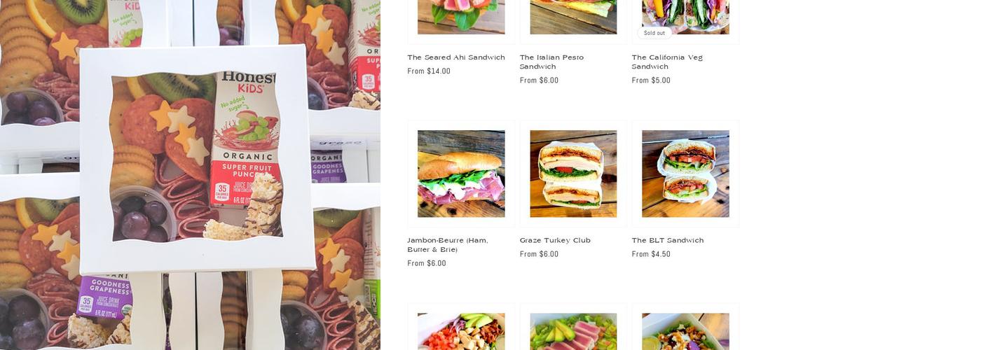 Graze Box Menu