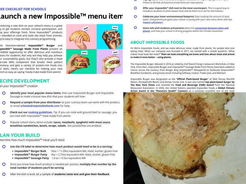 The Impossible Shop Menu