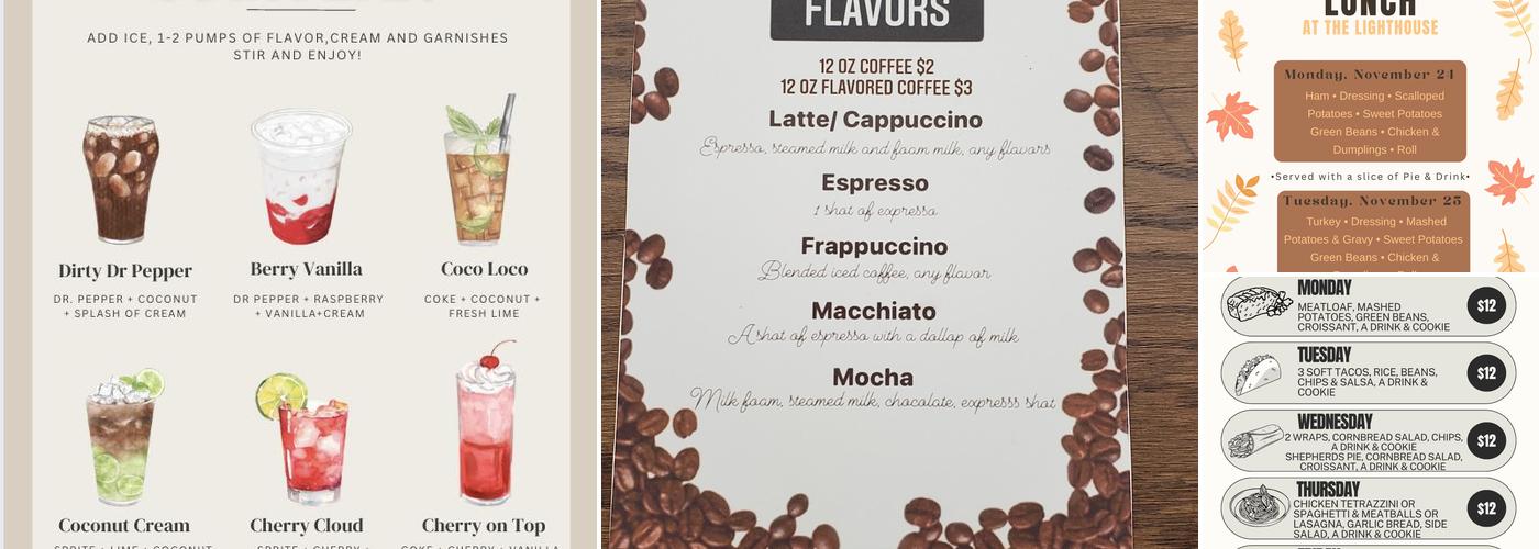 The Lighthouse Menu