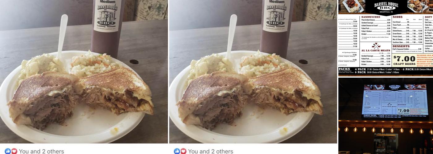 Barrel House BBQ II Menu