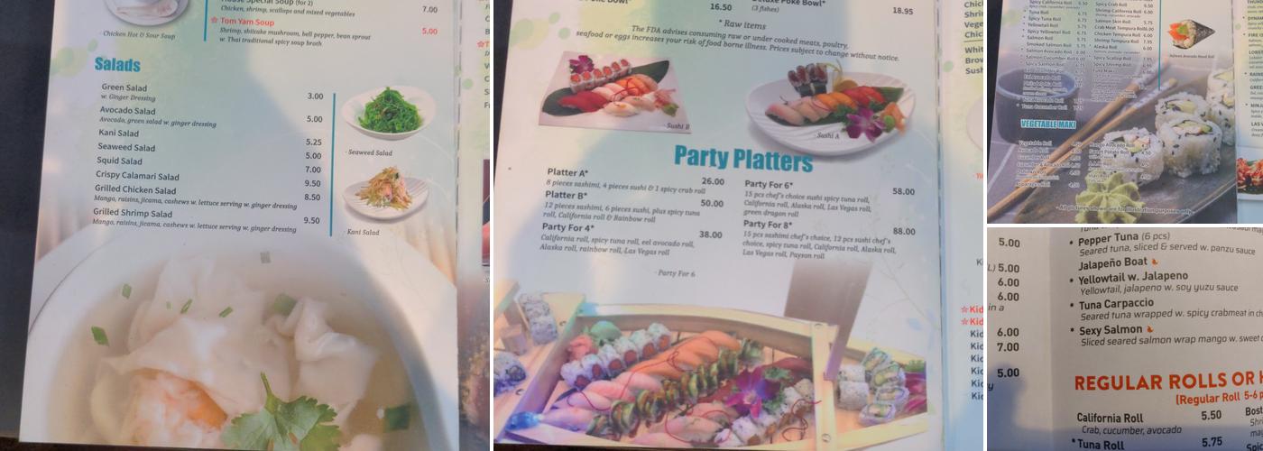 W & Z Asian bistro & sushi bar Menu