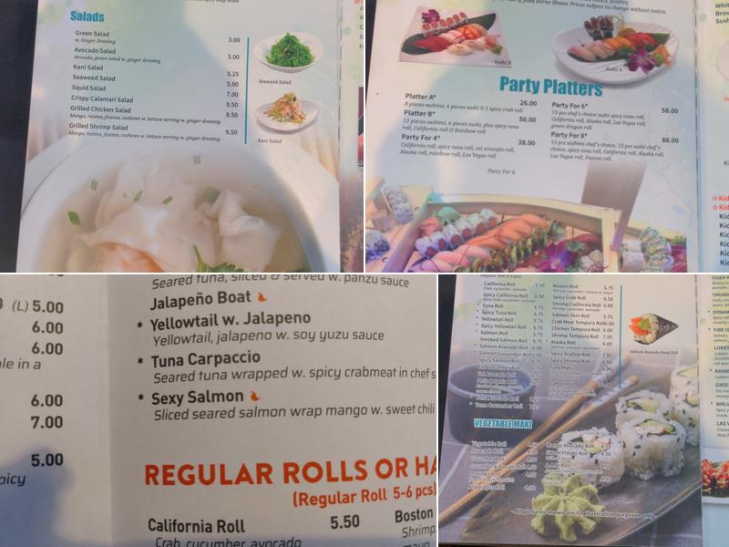 W & Z Asian bistro & sushi bar Menu