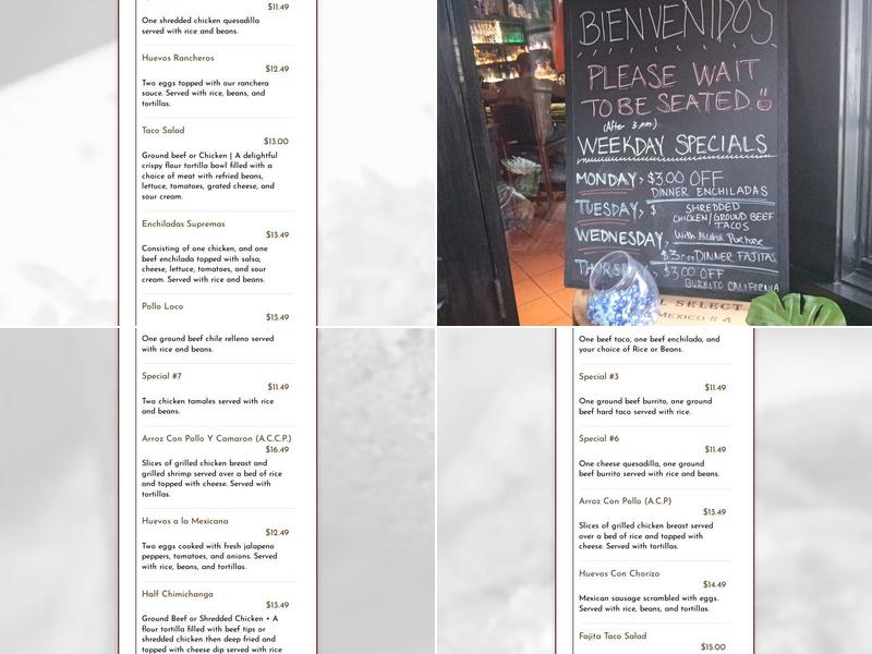 Sol De Mexico Menu