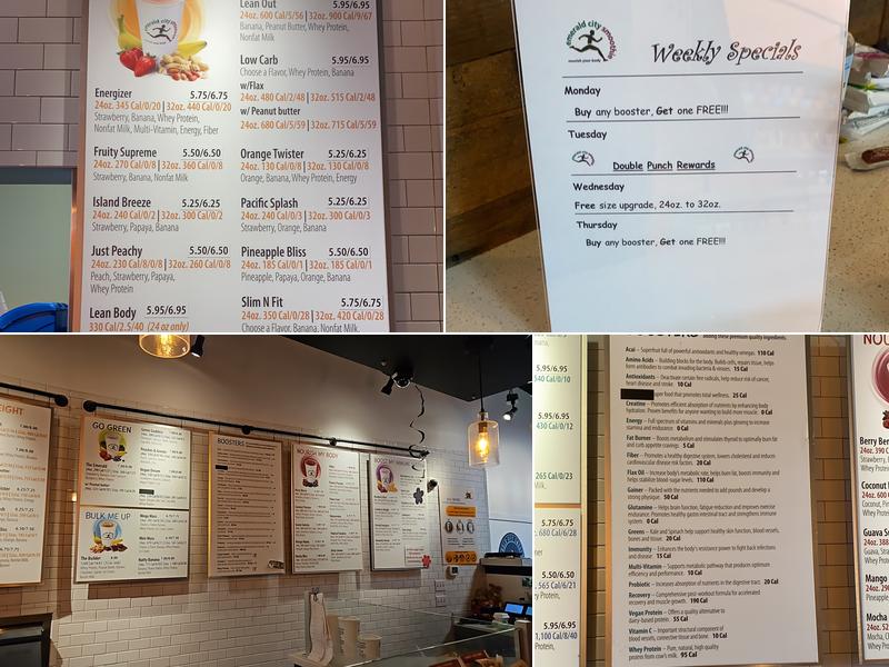 Emerald City Smoothie Menu