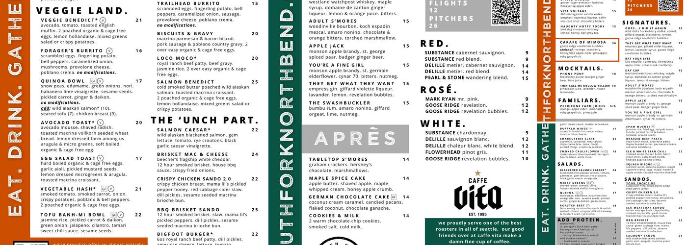 South Fork Menu
