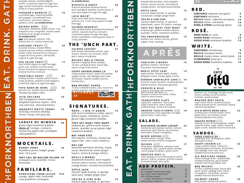 South Fork Menu