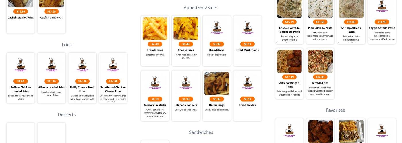 Chef Vaughn's Kitchen Menu