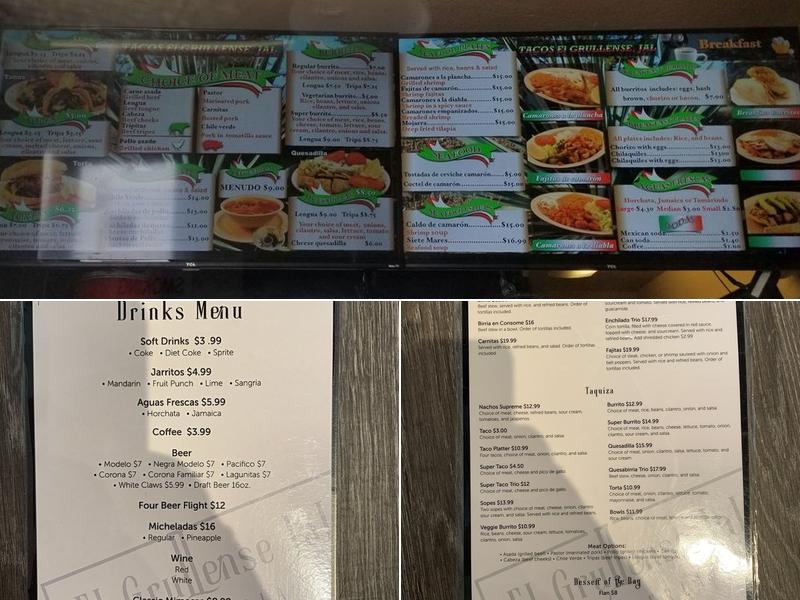 El Grullense Jal Menu