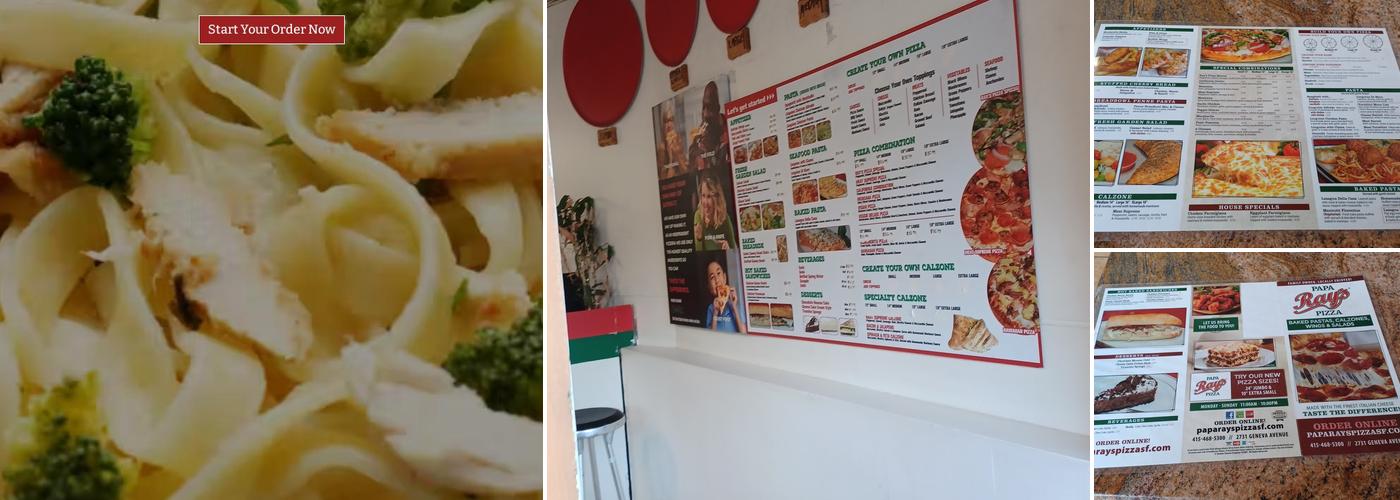 Pasta Basta Menu